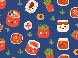 Chuseok kimchi patterns, AI generated