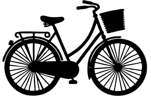 Silhouette of a Bicycle , Perfect for Outdoor Adventure Ads, Fitness Campaigns, Eco-Friendly Transportation Themes, Travel Brochures, Urban Lifestyle Content, and Inspirational Posters