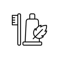 Obraz premium Mint Toothpaste outline icons, minimalist vector illustration ,simple transparent graphic element .Isolated on white background