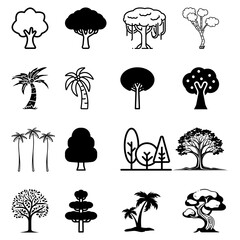 Tree icons set