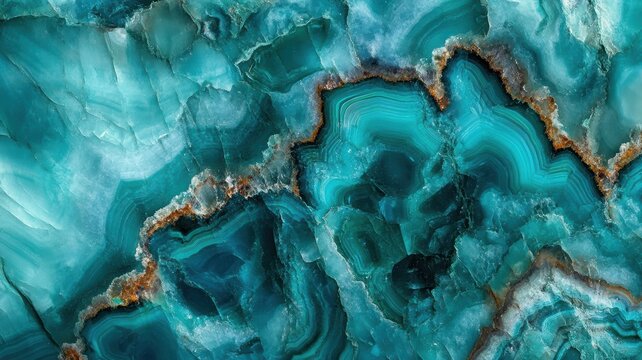 Polished chrysocolla displaying intricate blue and green textures