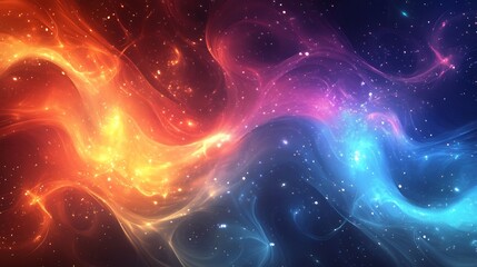 Abstract Space Nebula in Vibrant Colors