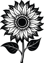 Fototapeta premium Sunflower vector illustration design, Sunflower graphic art drawing. Colorful Sunflower.