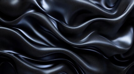 Obraz premium Carbon fibre fabric, flowing texture, deep black tones with reflective highlights, flat design illustration