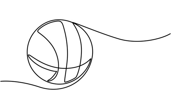 recommend clip art: Basketball Continuous Line Icon, Basketball Continuous Line Illustration, Orange Basketball ball illustration in a white background For assembly Or create teaching material for mothers 