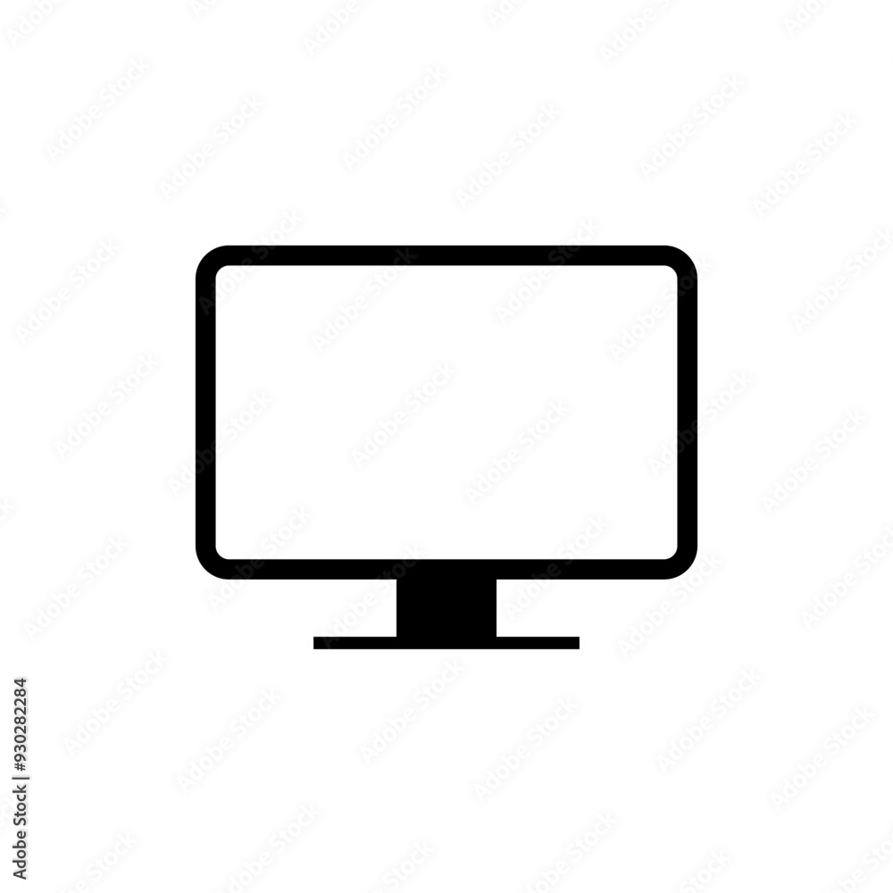 Poster computer pc icon in generic style. monitor desktop sign symbol