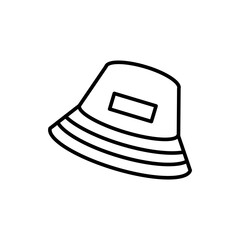 Panama hat outline icons, minimalist vector illustration ,simple transparent graphic element .Isolated on white background