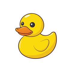 Cute rubber duck vector clipart, perfect for kids' decor, nursery art, or playful designs.