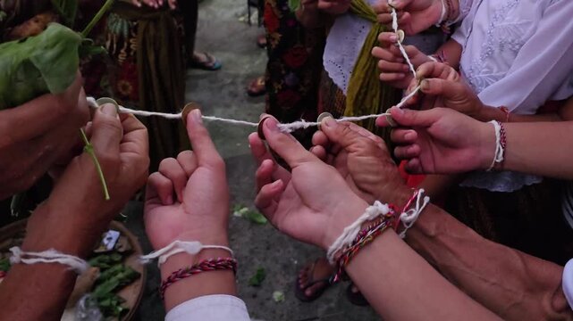 Rope burning, part of the Ngaben ceremony in Bali