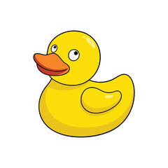 Cute rubber duck vector clipart, perfect for kids' decor, nursery art, or playful designs.