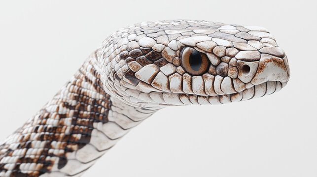 black and white rattlesnake on solid background