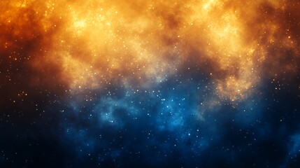 Naklejka premium A cosmic scene featuring vibrant colors and twinkling stars, evoking a sense of wonder.