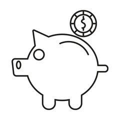 piggy bank icon vector on white background