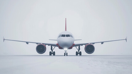 Naklejka premium Airplane in Snowy Weather