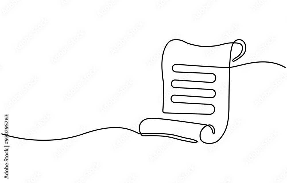 Poster one continuous line vector drawing of a folder. outline documents background icon. saving securities