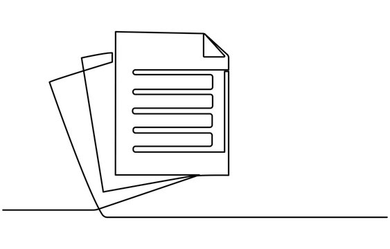 recommend clip art: One continuous line vector drawing of a folder. Outline documents background icon. Saving securities vector icon. Vector illustration, continuous line drawing document paper, File Verification