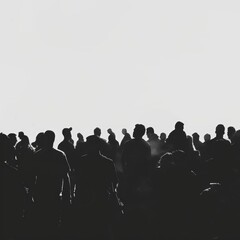 Obraz premium Silhouettes of a crowd