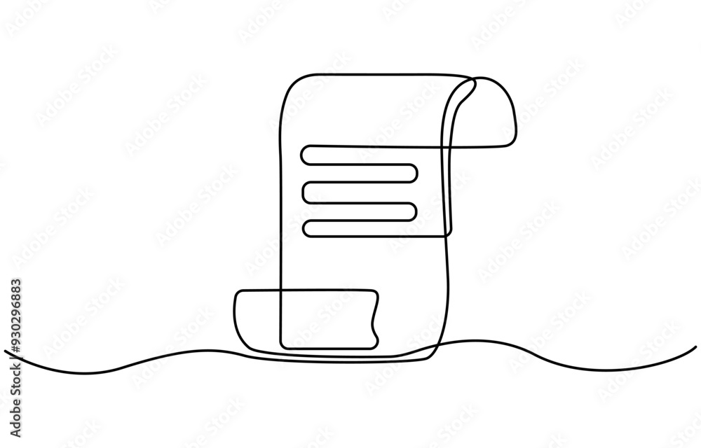 Poster one continuous line vector drawing of a folder. outline documents background icon. saving securities