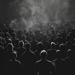 Obraz premium Silhouettes of a crowd