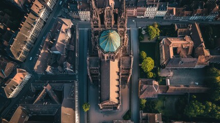 Aerial View of Strasbourg Cathedral