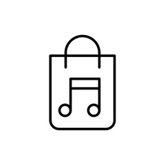 Obraz premium Music bag outline icons, minimalist vector illustration ,simple transparent graphic element .Isolated on white background