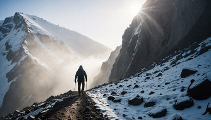 Peak Enigmas in Foggy Winter: The Seeker's Jaunt Surrounded in Landslide