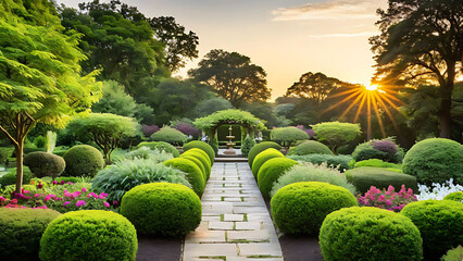 morning in the nature villas garden