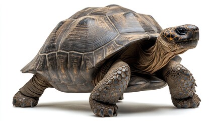 Obraz premium Giant Tortoise on White Background