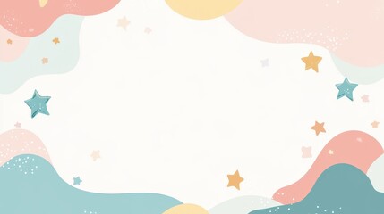 Obraz premium A colorful abstract background with soft waves and stars, suitable for creative projects.