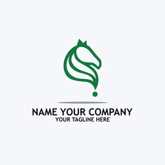 curious horse logo animal icon with question mark and youtube logo