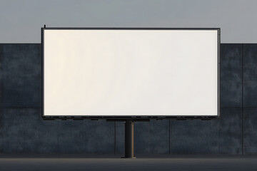 Fototapeta premium Realistic White Blank Outdoor Billboard Mockup - 3D Render