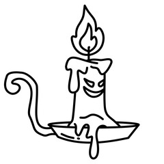 hand drawn  halloween candle ghost  cartoon doodle line