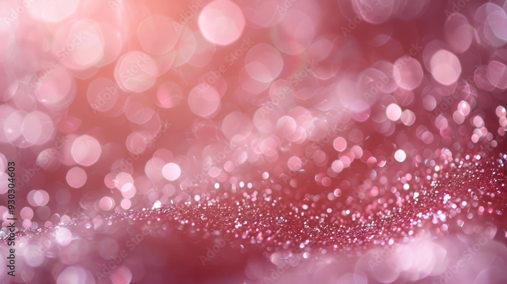 Aufkleber a sparkling pink glitter background with soft bokeh lights, creating a dreamy and festive atmosphere