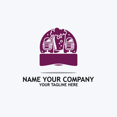 beer podcast  with headphone earphone logo icon emblem
