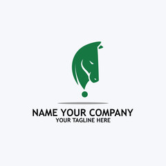 curious horse logo animal icon with question mark and youtube logo