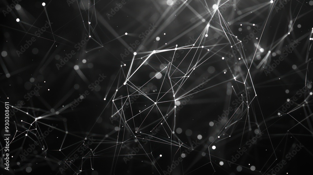 Poster abstract network of lines and dots