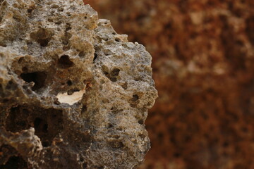 natural texture of cliffs on the seashore.
