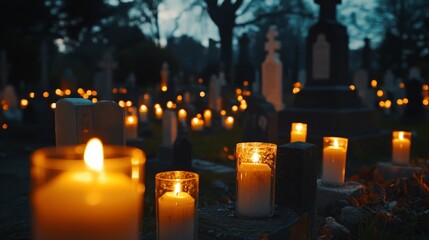 Eerie cemetery glow
