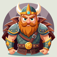 cartoon vector illustration of viking