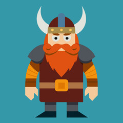 cartoon vector illustration of viking