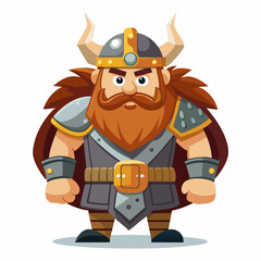 cartoon vector illustration of viking