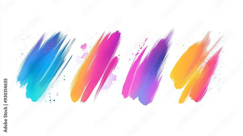 Poster an abstract gradient with a blur effect, showcasing a collection of multicolored blurred shapes. inc