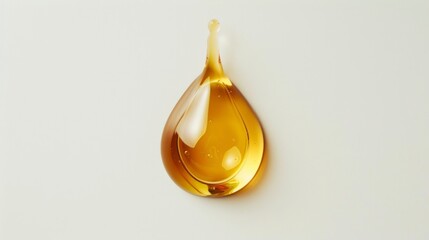 yellow oil drop on white background, AI Generative