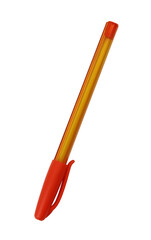 Red pen for writing and draw a line, with transparent image.