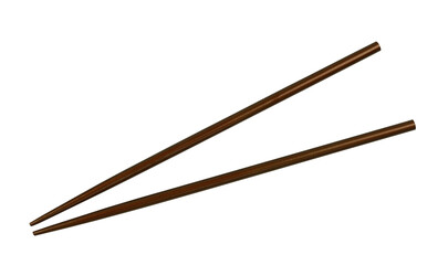 Plastic chopsticks are used as eating utensils, with transparent image.