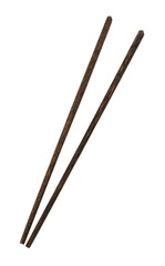 Wooden  chopsticks are used as eating utensils, with transparent image.