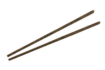 Wooden  chopsticks are used as eating utensils, with transparent image.