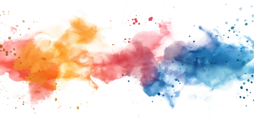 Watercolor stripes with colorful stains