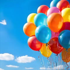 Colorfull Balloons Against a Blue Sky