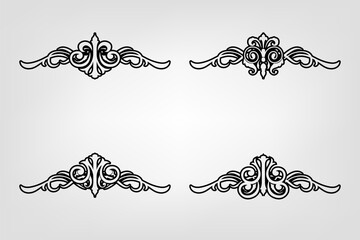 Fototapeta premium Classic Vintage Baroque Victorian Frames Separator Elements Classic Wedding Invitation